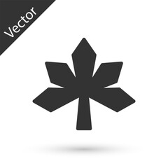 Grey Chestnut leaf icon isolated on white background. Vector