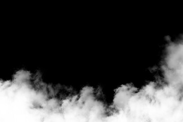 Fototapeta na wymiar Biały dym, jasna chmura, na czarnym tle