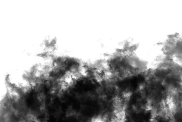 Biały dym, jasna chmura, na czarnym tle © markstudio2008