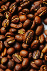 Coffee beans on white background - stock photo