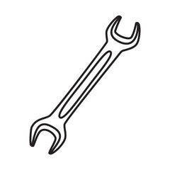 Vector illustration. Wrench icon. Repair icon vector in linear style. Tool