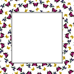 frame with butterflies