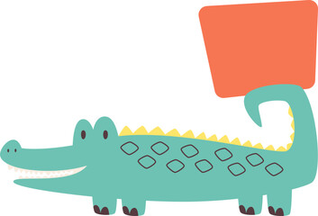 Crocodile Holding Blank Banner