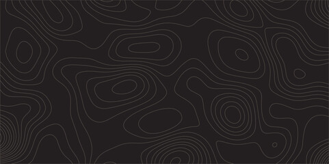 Abstract white on black background Topographic line map pattern. Contour elevation topographic and textured Background Modern design with boun background with topographic wavy patte.