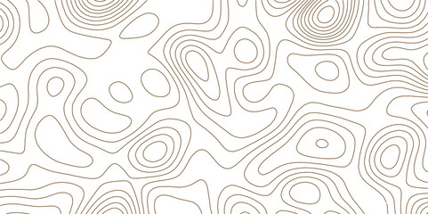 Abstract white background with Broun gradient Topographic line map pattern. Contour elevation topographic and textured Background Modern design with White background with topographic wavy patte.
