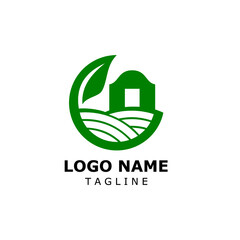 vector Farm Food logos on a green colours
