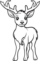 Naklejka premium Colouring page for kids toddler and toddlers, minimal cute deer illustration one thick single outline drawing artwork