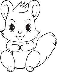 Colouring page for kids toddler and toddlers, minimal cute animal illustration one thick single outline drawing artwork