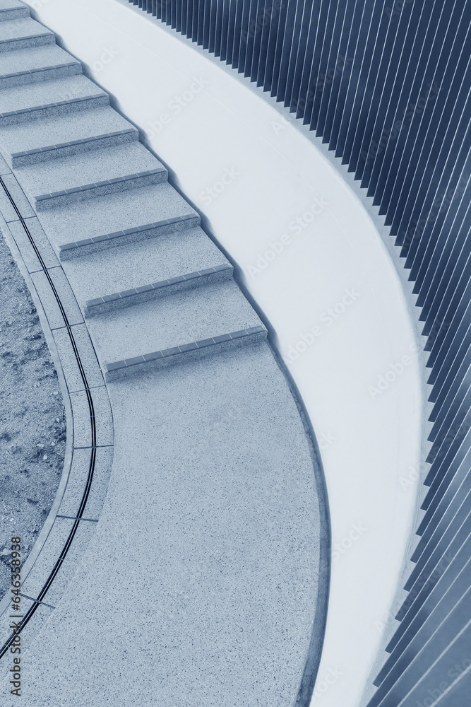 Poster closeup of spiral stairway. building abstract background