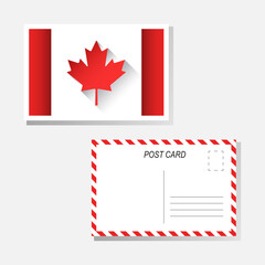 Obraz premium Paper cut flag of Canada. Post cards kit.