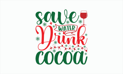 Warm Socks & Hot Cocoa - Christmas Svg Design, Hand drawn lettering phrase, Vector EPS Editable Files, For stickers, Templet, mugs, Illustration for prints on t-shirts, bags, posters and cards.