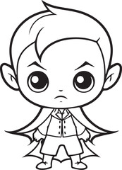 Colouring page for kids toddler and toddlers, minimal cute Halloween illustration one thick single outline drawing artwork