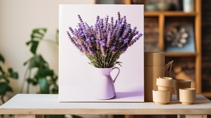 A bouquet of lavender in the interior of a stylish