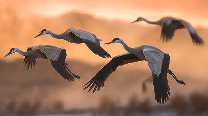 Migrating Storks Heading South for Winter
