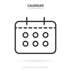 Calendar and time thin line icon. Minimal flat vector illustration. Included simple outline icons as schedule, reminder, appointment, planner, event time, timer, clock.