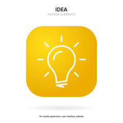 Light lamp bulb icon. Idea sign solution thinking concept symbol. Lighting Electric sign. Electricity, shine icon. Trendy Flat style for graphic design for UI UX website mobile app