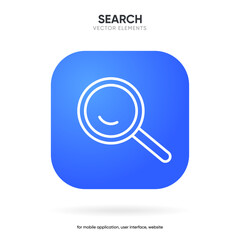 Magnifying or search icon. Rounded search symbol. Research icon for social media, mobile app, website, search engine, UI, operating system.