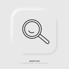 Magnifying or search icon. Rounded search symbol. Research icon for social media, mobile app, website, search engine, UI, operating system.