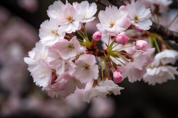 Fototapeta premium closeup of cherry blossom tree flowers