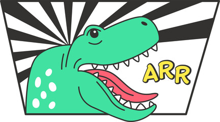 Tyrannosaurus Pop Comic Sticker