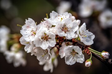blossoming cherry blossoms on a tree in spring