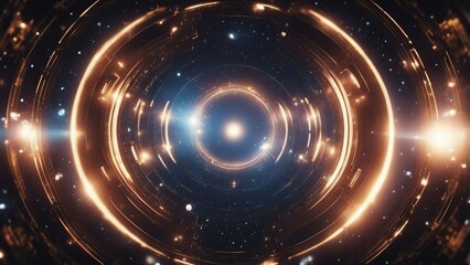 Obraz premium portal, black hole wallpaper background with glowing stars