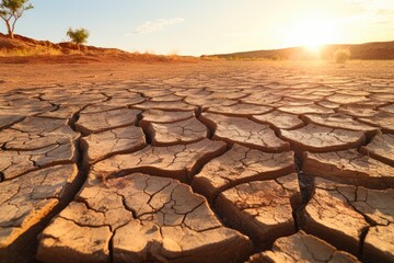 detailed image of cracked desert soil under extreme heat