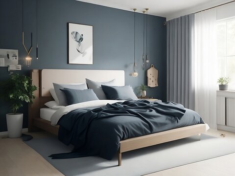 Posters in Bedroom Mockup.