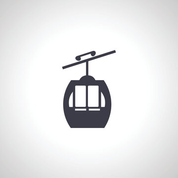 cable car icon. Ski cable lift icon for ski and winter sports.