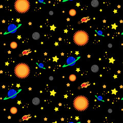 Space pattern - Black background
Pattern for a real astronaut. planets, stars and even asteroids. Everything to develop the imagination of a little star lord.