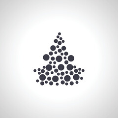 Christmas tree silhouette isolated icon on white background