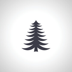 Christmas tree silhouette isolated icon on white background