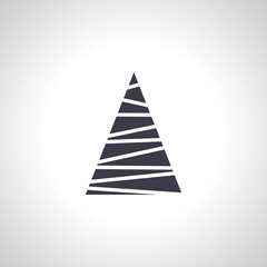 Christmas tree silhouette isolated icon on white background