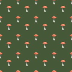 watercolor pattern with mushrooms, gifts of the forest, a cozy pattern with natural motifs