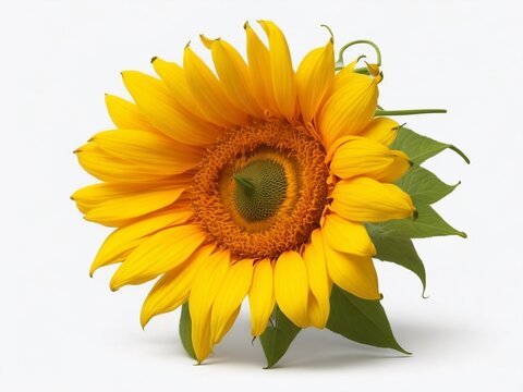sunflower isolated on white transparent background PNG full HD image,  sun flower PNG high quality photo,  ai generative image 