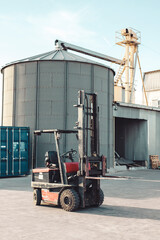 Forklift in outdoor factory