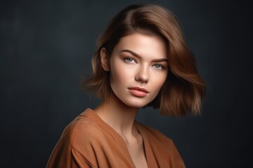 Fototapeta premium shot of a confident young woman posing against a gray background