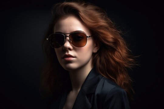 shot of a stylish young woman posing in dark sunglasses