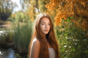 Fototapeta premium a gorgeous young woman in nature