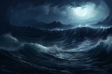 Water dark wave blue storm sea seascape stormy ocean nature sky