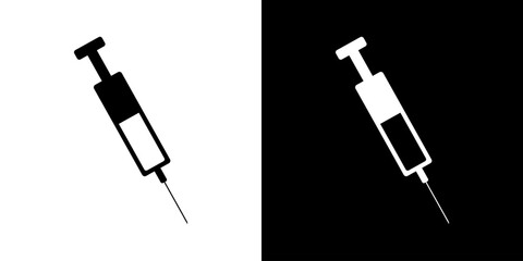 Medical syringes. Vaccine and syringe icon. Injection vector illustration.