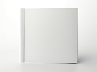 A blank white book on a white background