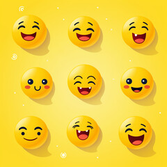 Cute smiley set - ai generative
