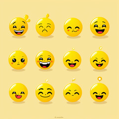 Cute smiley set - ai generative