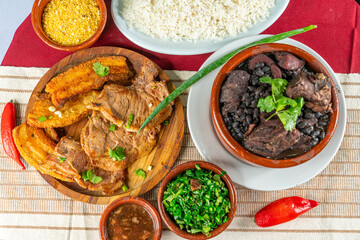 Brazilian-style feijoada made with black beans
