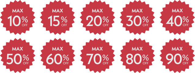 バナーで使えるセールのラベル・タグセット　コレクション　割引　ベクター　Discount vector labels collection.