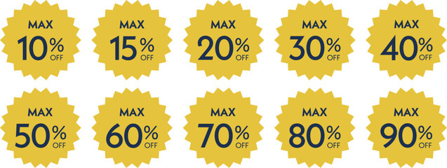 バナーで使えるセールのラベル・タグセット　コレクション　割引　ベクター　Discount vector labels collection.