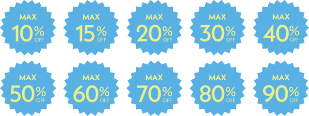 バナーで使えるセールのラベル・タグセット　コレクション　割引　ベクター　Discount vector labels collection.