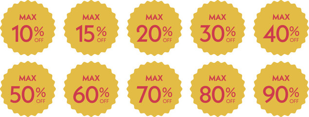 バナーで使えるセールのラベル・タグセット　コレクション　割引　ベクター　Discount vector labels collection.