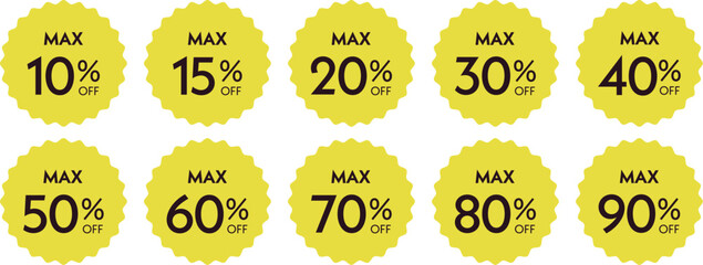 バナーで使えるセールのラベル・タグセット　コレクション　割引　ベクター　Discount vector labels collection.
